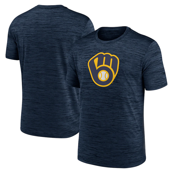 Men's Milwaukee Brewers Navy Team Logo Velocity Performance T-Shirt